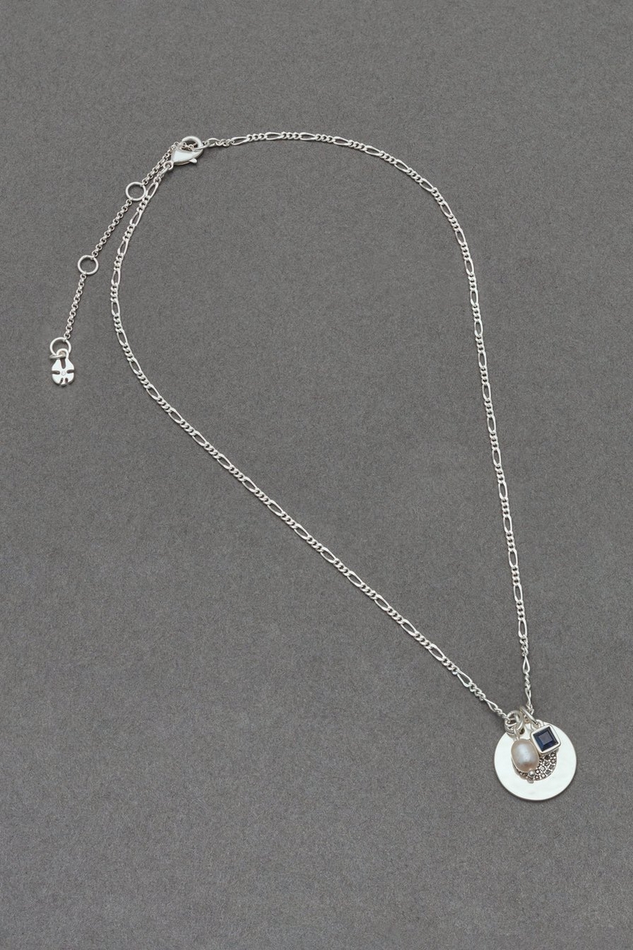 pave disc pearl necklace
